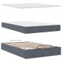 Estructura cama otomana colchón terciopelo gris oscuro
