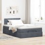 Estructura de cama otomana colchón terciopelo gris oscuro