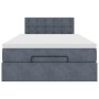 Estructura de cama otomana colchón terciopelo gris oscuro