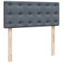 Estructura de cama otomana colchón terciopelo gris oscuro