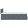 Estructura de cama otomana colchón terciopelo gris oscuro