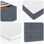 Estructura de cama otomana colchón terciopelo gris oscuro