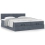 Estructura cama otomana colchones terciopelo gris oscuro