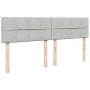 Estructura de cama otomana colchones terciopelo gris claro