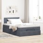 Estructura cama otomana colchón terciopelo gris oscuro