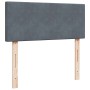 Estructura cama otomana colchón terciopelo gris oscuro