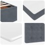 Estructura cama otomana colchones terciopelo gris oscuro