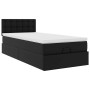 Estructura cama otomana colchón cuero sintético negro 90x200 cm