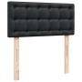 Estructura cama otomana colchón cuero sintético negro 90x200 cm
