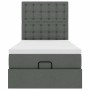 Estructura cama otomana colchón tela gris oscuro 80x200cm