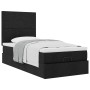 Estructura de cama otomana colchón tela negro 100x200cm