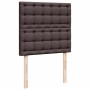 Estructura de cama otomana colchón tela marrón oscuro 100x200cm