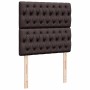 Estructura cama otomana colchón tela marrón oscuro 90x200cm