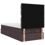 Estructura cama otomana colchón tela marrón oscuro 90x200cm