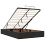 Estructura cama otomana colchón tela marrón oscuro 90x200cm