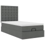 Estructura cama otomana colchón tela gris oscuro 90x200cm