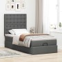 Estructura cama otomana colchón tela gris oscuro 90x200cm