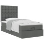 Estructura cama otomana colchón tela gris oscuro 90x200cm