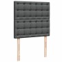 Estructura cama otomana colchón tela gris oscuro 90x200cm
