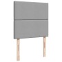 Estructura de cama otomana con colchón tela gris claro 90x200cm
