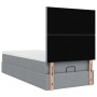 Estructura de cama otomana con colchón tela gris claro 90x200cm