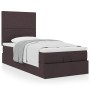 Estructura cama otomana colchón tela marrón oscuro 90x200cm