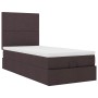 Estructura cama otomana colchón tela marrón oscuro 90x200cm