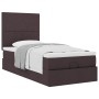 Estructura cama otomana colchón tela marrón oscuro 90x200cm