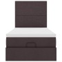 Estructura cama otomana colchón tela marrón oscuro 90x200cm