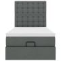 Estructura cama otomana colchón tela gris oscuro