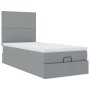 Estructura cama otomana con colchón tela gris claro 100x200cm