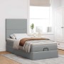 Estructura cama otomana con colchón tela gris claro 100x200cm