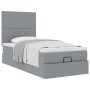 Estructura cama otomana con colchón tela gris claro 100x200cm