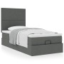Estructura cama otomana colchón tela gris oscuro 90x200cm