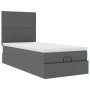 Estructura cama otomana colchón tela gris oscuro 90x200cm
