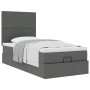 Estructura cama otomana colchón tela gris oscuro 90x200cm