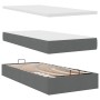 Estructura cama otomana colchón tela gris oscuro 90x200cm
