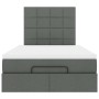 Estructura cama otomana colchón tela gris oscuro 120x200cm