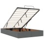 Estructura cama otomana colchón tela gris oscuro 120x200cm