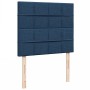 Estructura de cama otomana con colchón tela azul 120x200cm