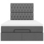 Estructura cama otomana colchón tela gris oscuro 120x200cm