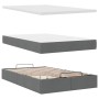 Estructura cama otomana colchón tela gris oscuro 120x200cm