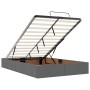 Estructura cama otomana colchón tela gris oscuro 120x200cm