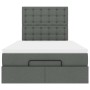 Estructura cama otomana colchón tela gris oscuro 120x200cm
