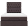Estructura cama otomana colchón tela marrón oscuro 120x200cm