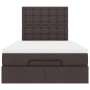 Estructura cama otomana colchón tela marrón oscuro 120x200cm