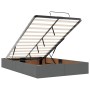 Estructura cama otomana colchón tela gris oscuro 120x200cm