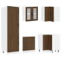 Mueble cocina Porto roble marrón 14 pzas madera contrachapada