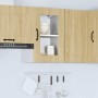 Armario pared cocina puerta de cristal Kalmar roble sonoma