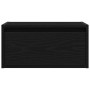 Mesitas de noche de pared con luces LED 2 unidades roble negro